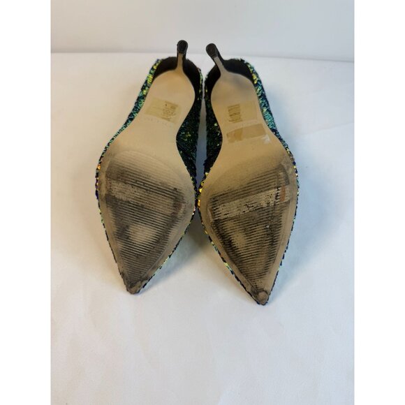 Aldo Stessy Womens Size 7 Multi-color Iridescent Sequin High Heel Party Dressy - Picture 10 of 16